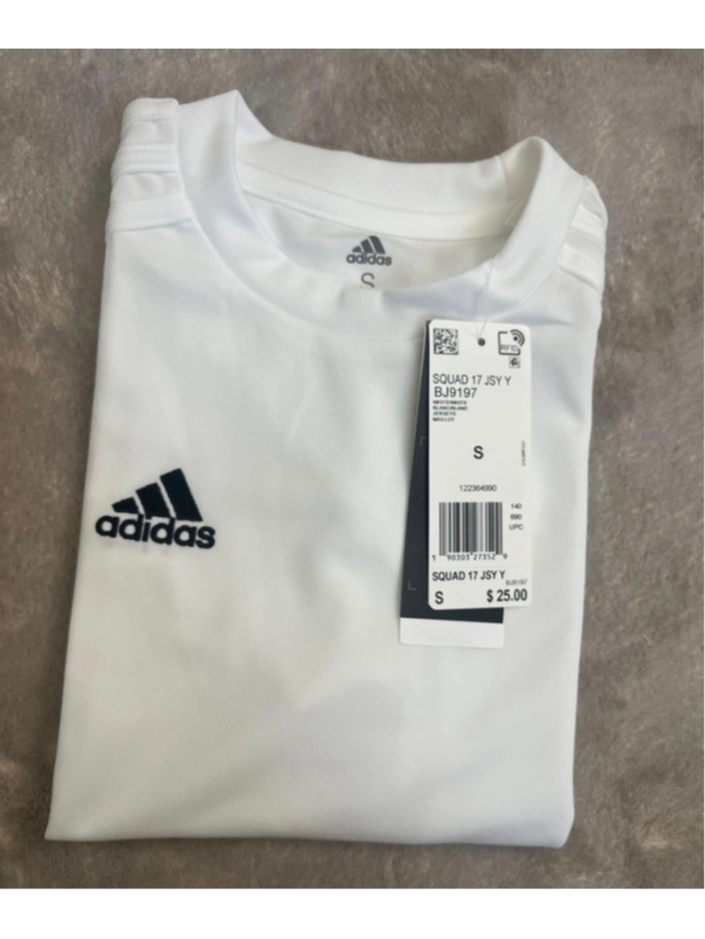 Boys Adidas Soccer White Blanc Activewear Jersey Short Sleeve Shirt small 9-10y - Picture 7 of 7